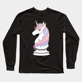 Chessicorn Funny Unicron Play Chess Gift Long Sleeve T-Shirt